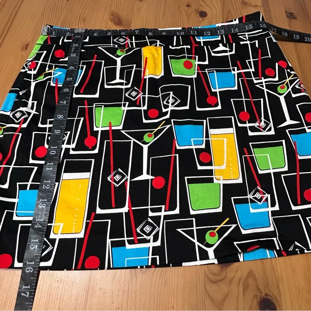 Loudmouth Ladies Skort Happy Hour Cocktails Golf Pickleball Tennis Black Multi 8 - Picture 15 of 15